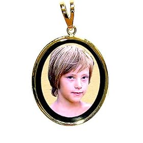Customized 14K Gold Onyx Oval Pendant