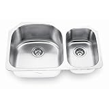 Stainless Steel Undermount Double Bowl Kitchen Sink with Small Right Bowl