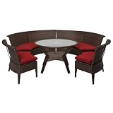Outdoor Patio Home Rolston Wicker Red 5-pc. Dining Sectional Set