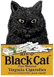 Black Cat Cigarettes Porcelain Refrigerator Magnet