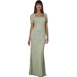 Sage Formal Evening Dress with Bolero - Mother of Bride & Groom Dress. Mothers Dress Gown. Womens Long Evening Gown by Sean Collection (7313)