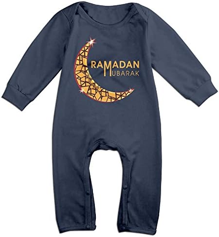 Ramadan Funny Long Sleeves Variety Baby Onesies Bodysuit For Little Kids Navy Size 12 Months