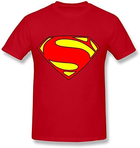 Keke Men's T-shirt-Fashion Superman Logo Tshirts Size L Red