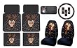 Tasmanian Devil Taz w/ Attitude 8pc Combo Set Front & Rear Floor Mats, Seat Covers, CD Visor Organizer & Steering Wheel Cover
