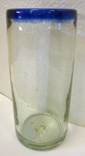 Jumbo hi-ball glass/blue rim