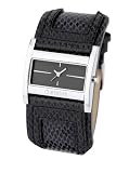 Morgan ladies, Analogue, black large leather strap watch