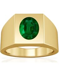 18K Yellow Gold Oval Cut Emerald Solitaire Ring