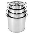 Heuck 36003 4 Piece Stainless Steel Stock Pot Set