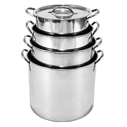 Heuck 36003 4 Piece Stainless Steel Stock Pot Set