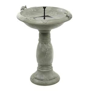 Smart Solar 20622R01 Country Gardens Solar Birdbath Fountain, Gray Weathered Stone Finish by