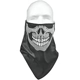 Xelement XF-1388 Motorcycle Leather Bandanna with Evil-Skull Embroidery