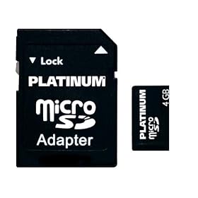 Platinum - Carte M�moire Micro SDHC avec adaptateur - Class 4 - 4 Go