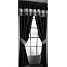 MODERN BLACK / WHITE / GREY FAUX SILK Taffeta Window Curtain / Drape Set with Sheer Backing 120-by-84-Inch