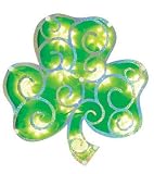 Impact Innovations Imports -2 31620 Shimmering Lighted Shamrock Window Ornament