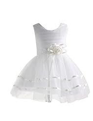 Girls Sleeveless Polyester/Satin/Tulle Wedding Party Dress  With a Sash 