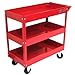 Excel TC301A-Red 3-Tray Rolling Metal Tool Cart, Red