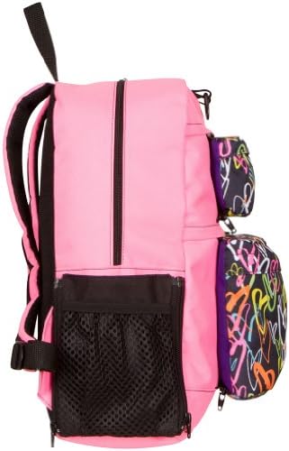 AttachaPack Unisex Tinsley Backpack Medium Bright Pink/Neon Hearts