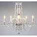 Gallery New! Authentic All Crystal Chandeliers H25 X W24 Swag Plug in-Chandelier W/ 14' FEET of Hanging Chain and Wire!