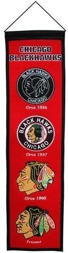 Chicago Blackhawks 32" Embroidered Genuine Wool Heritage Banner NWT Authentic NHL Hologram