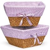 Badger Basket Honey Basket with Lilac Gingham Liner