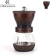 RC Manual Ceramic Burr Coffee Grinder Hand-crank Coffee Mill, Pot Capacity 120g (Brown)