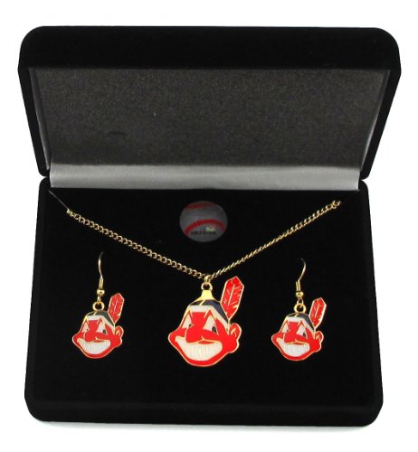 Cleveland Indians - MLB Earrings & Pendant Necklace Gift Set