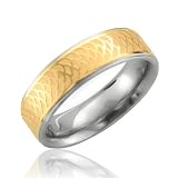18k Gold over Stainless Steel Band Ring - Width 6mm-Size 7.5
