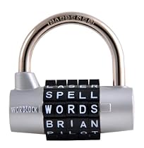 Wordlock PL-003-SL 5-Dial Padlock, Silver