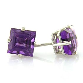 Click here to buy 14K White Gold 1.65 cttw. Amethyst Stud Earrings by SmartBargains.