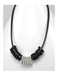 Leather Necklace In White Base
