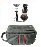 Badger Brush Gillette Mach 3 Razor with Stand and Kit Shaving Set Black