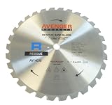 Avenger AV-14030 Rescue saw Blade, 14-inch by 30 tooth, 1-inch arbor with 20mm adapter bushing, C-1, FTG
