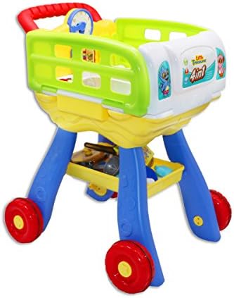 Ver-Baby Shopping Cart Toy for Kids - 4 in 1 Kitchen Set Combination of Cooking, Shopping Cart and Baby Walker for Toddlers