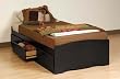 Sonoma Twin Mates Bed in Black Finish with 3 Drawers By Prepac Furniture