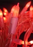 Set of 70 Red Mini Fashion Christmas Lights - Red Wire