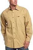 Carhartt Mens Flannel Lined Canvas Shirt Jacket, Straw, Medium Regular