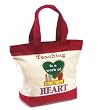 "Teaching Is A Work Of Heart" Canvas Message Tote Bag #37784