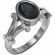 14K White Gold Onyx Ring