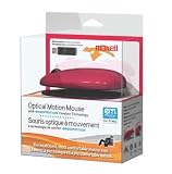 Maxell Red Ergomotion Optical Mouse 2-Way Scroll Wheel Ambidextrous Design Wireless Usb