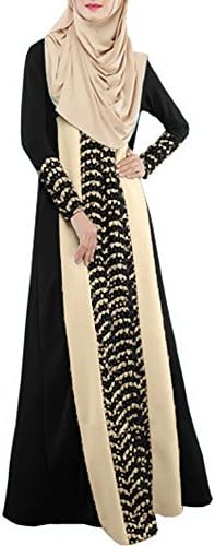 Pinksponge Women's Muslim Abaya Maxi Dress (L, black)