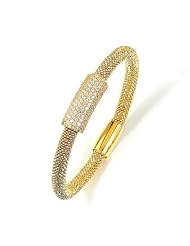 Sterling Silver - Silver Cubic Zirconium Bangle