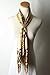 corciova Women's silk Like scarf for hair wrapping headwrap 35 x 35 inches Leopard Chain Gold