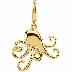 Yellow Gold Octopus Charm