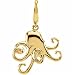 Yellow Gold Octopus Charm