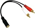 2 x RCA Male, 1 x 3.5mm Stereo Female, Y-Cable 6-Inch