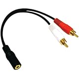 2 x RCA Male, 1 x 3.5mm Stereo Female, Y-Cable 6-Inch