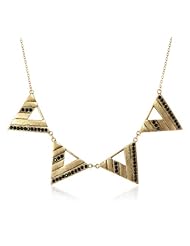 Yochi Cut-Out Triangle Statement Necklace