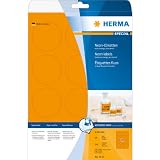 Herma Neon-Etiketten A4 5153 &Oslash;60 mm rund Papier matt 240 St&uuml;ck neon-orange