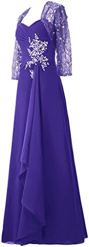 Promshow Women's Rushes Long Sleeve mother of the bride Dress Size 8 Purple