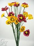 Review GT Decorations  / 4 Artificial Silk Flower Poppy Onion Grass Sprays from GT Decorations